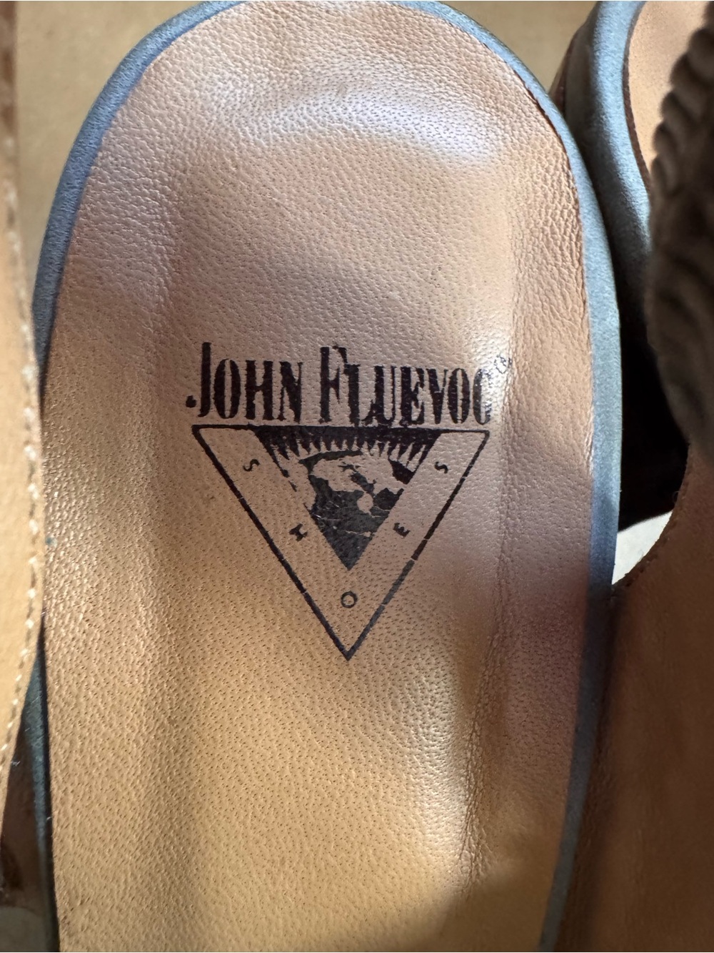 John Fluevog Tuggawar Hopscotch Leather Woven Fibre Strappy Heeled Sandals. 11.5 - Picture 14 of 15